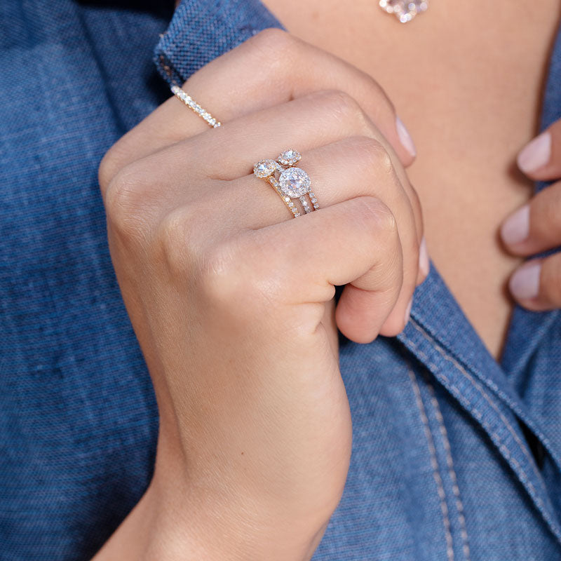 Image of 64facets rose cut diamond solitaire ring